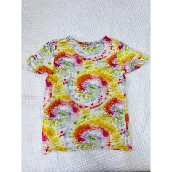 Kids Posh Peanut Bamboo Tie-Dye Short Sleeve Tee 10 Multi-Color Blue PLAY - Picture 2 of 8